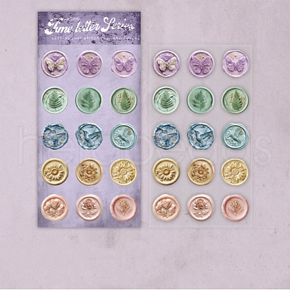 15Pcs PU Imitation Leather Stickers STIC-P018-A06-1
