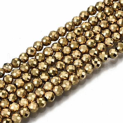 Electroplate Non-magnetic Synthetic Hematite Beads Strands G-T114-54A-G-1