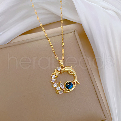 Zinc Alloy Crystal Rhinestone Pendant Necklaces WGBD940-04-1