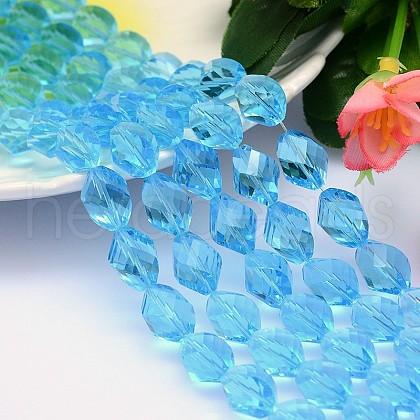 Faceted Polyhedron Imitation Austrian Crystal Bead Strands G-M190-13x10mm-10A-1