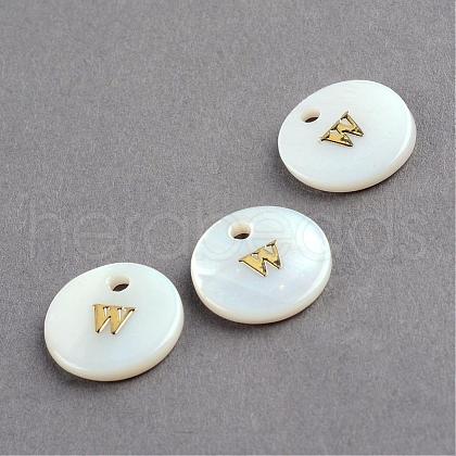 Freshwater Shell Pendants SSHEL-S249-W-1