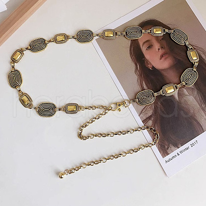 Alloy Oval Link Chain Waist Beads FS-WGA0700-02-1
