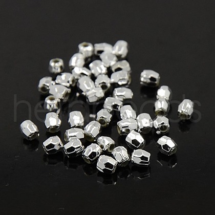 Plating Plastic Acrylic Faceted Round Beads PACR-L002-4mm-S-1