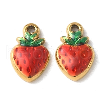 304 Stainless Steel Enamel Charms STAS-G352-03G-1