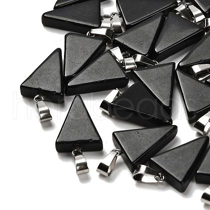 Natural Obsidian Pendants G-B127-04P-06-1