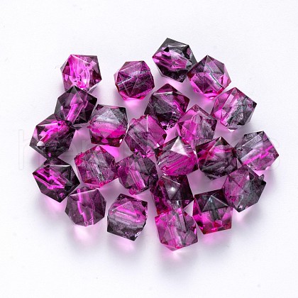 Two Tone Transparent Spray Painted Acrylic Beads ACRP-T005-26F-1