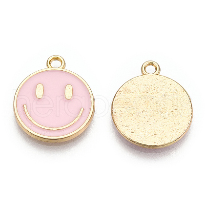 Light Gold Tone Alloy Enamel Pendants ENAM-N056-197B-1