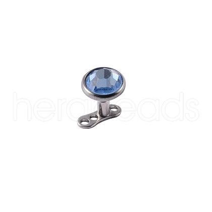 Stainless Steel Rhinestone Dermal Anchor Base/Top for Women Men WGB1D88-38-1