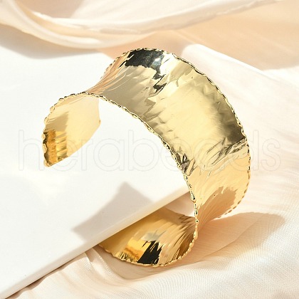 Brass Cuff Bangles for Women BJEW-A038-01A-G-1