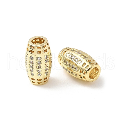 Brass Micro Pave Cubic Zirconia Beads KK-C104-05G-1
