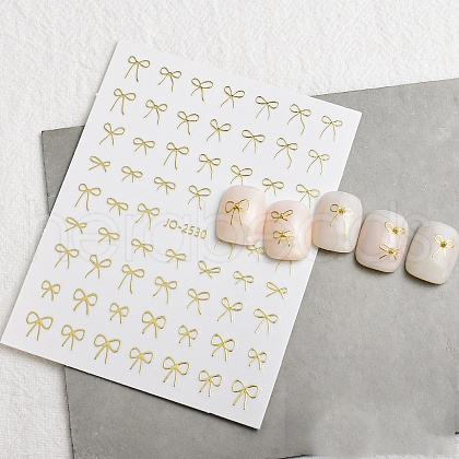 Bowknot Self Adhesive Nail Art Stickers PW-WG8AD37-03-1
