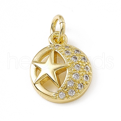 Brass Micro Pave Cubic Zirconia Charms ZIRC-F132-61G-1