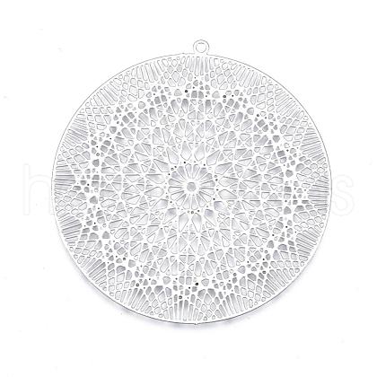 Tarnish Resistant 201 Stainless Steel Filigree Pendants STAS-S108-65P-1