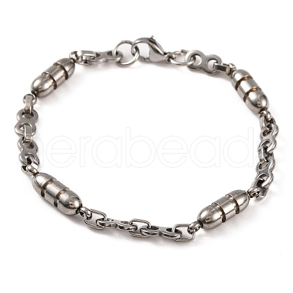 Tarnish Resistant 201 Stainless Steel 8 Link Chain Bracelets BJEW-B078-74P-1