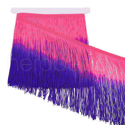 Fingerinspire 2M Two Tone Polyester Tassel Ribbon OCOR-FG0002-37A-1