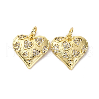 Brass Micro Pave Cubic Zirconia Pendants KK-P308-11G-1