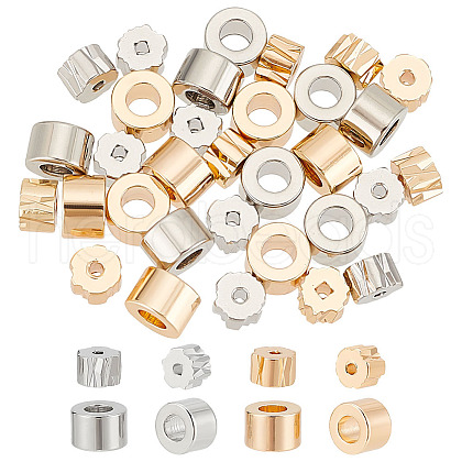 BENECREAT 32Pcs 4 Styles Brass Beads KK-BC0012-34-1