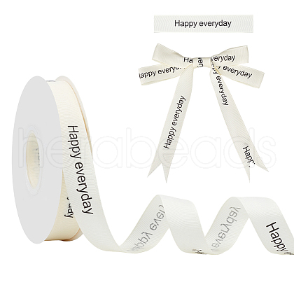 Birthday Theme Polyester Grosgrain Printed Ribbon OCOR-WH0058-91A-1
