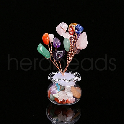 Mother's Day Natural Mixed Stone Chips Tree Decorations PW-WG5CB05-07-1