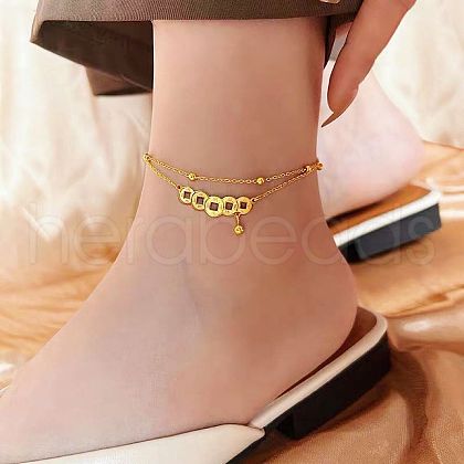 Stainless Steel Charm Anklets for Women WG18C2B-58-1