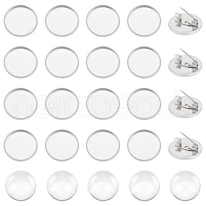 Unicraftale DIY Blank Dome 304 Stainless Steel Brooch Making Kit DIY-UN0056-09-1