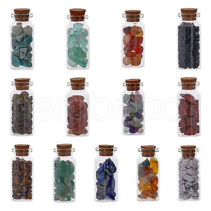 Globleland 13Pcs 13 Style Transparent Glass Wishing Bottle Decoration AJEW-GL0001-81-1