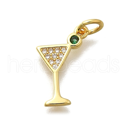 Brass Micro Pave Cubic Zirconia Pendants KK-D339-13G-01-1