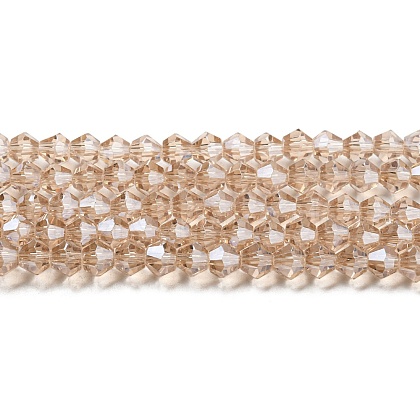 Transparent Electroplate Glass Beads Strands EGLA-A039-T4mm-A12-1