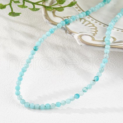 Natural Amazonite Beaded Necklaces NJEW-K114-B-A07-1