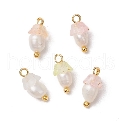 Flower Acrylic Charms PALLOY-JF03588-06-1