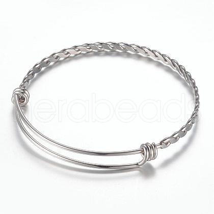 Tarnish Resistant Adjustable 304 Stainless Steel Expandable Bangle Making BJEW-G515-04P-1