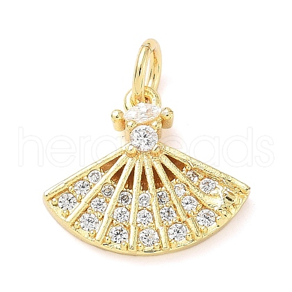 Brass Micro Pave Cubic Zirconia Pendants KK-D357-47G-1