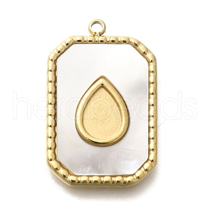 Ion Plating(IP) 304 Stainless Steel Pave Shell Pendants STAS-K263-67G-1