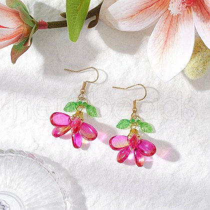 304 Stainless Steel Glass Dangle Earrings EJEW-MZ00433-02-1