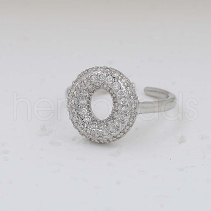 Brass Micro Pave Clear Cubic Zirconia Cuff Rings FS-WG17FF6-15-1