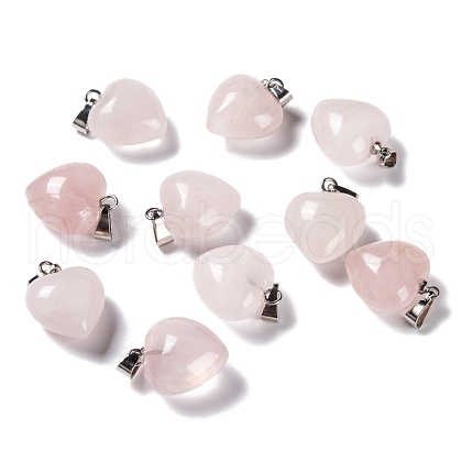 Natural Rose Quartz Pendants X-G-I311-A13-1