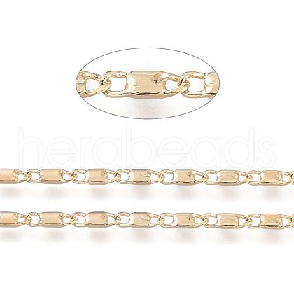 Real 18K Gold Plated Brass Bar Link Chains CHC-R126-08G-1