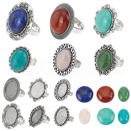 SUNNYCLUE DIY Gemstone Finger Ring Making Kit DIY-SC0022-50-1