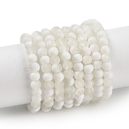 Frosted Crackle Glass Beads Strands X1-GLAA-U001-4mm-M07-1