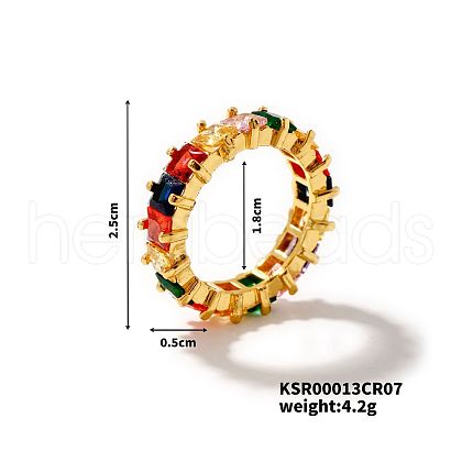 Elegant and Stylish Colorful Rhinestone Grid Ring ZP8205-2-1