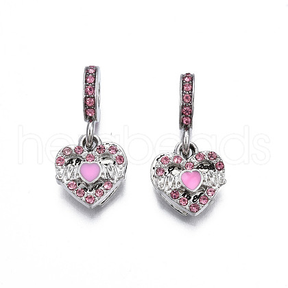 Rack Plating Alloy Enamel European Dangle Charms MPDL-N039-215-1