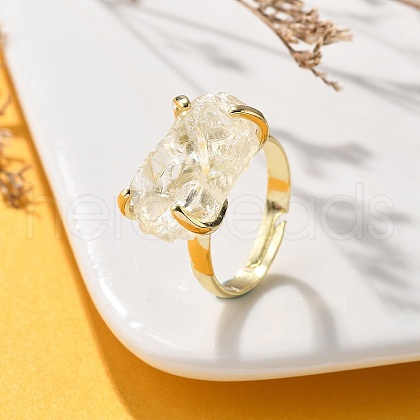 Natural Lemon Quartz Finger Rings RJEW-B122-01G-05-1