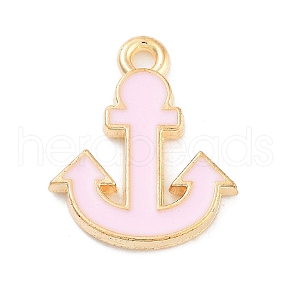 Light Gold Plated Alloy Enamel Charms ENAM-M219-07KCG-03-1