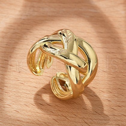 Brass Cuff Finger Rings RJEW-C120-14G-1