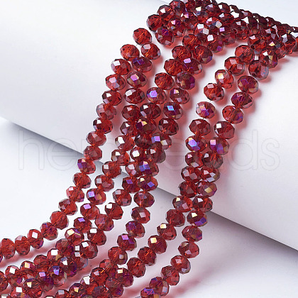 Electroplate Transparent Glass Beads Strands EGLA-A034-T3mm-F03-1