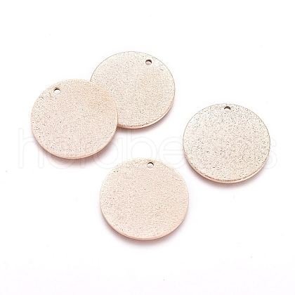 Ion Plating(IP) 304 Stainless Steel Textured Pendants STAS-I098-01-20mm-RG-1