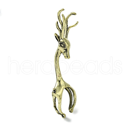 Deer Alloy Cigarette Holder Ring RJEW-K275-28AB-1