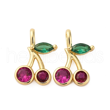 Brass Micro Pave Cubic Zirconia Pendants KK-F895-18E-G-1