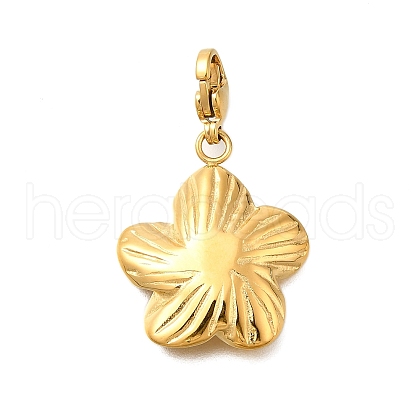 Flower 304 Stainless Steel Pendant Decorations STAS-R159-14G-1