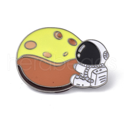 Spaceman with Moon Enamel Pin JEWB-P008-B02-1